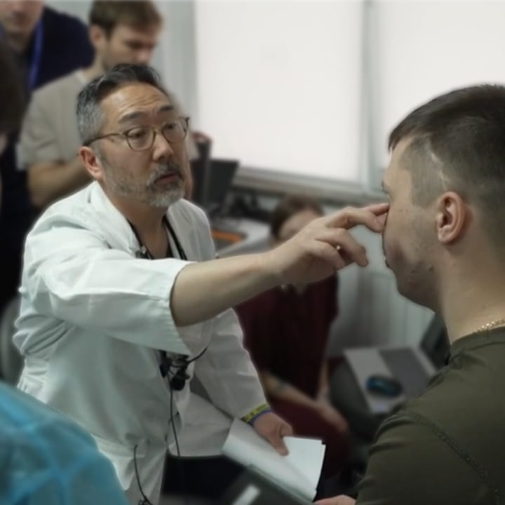 Dr. Cho treating patient in Ukraine