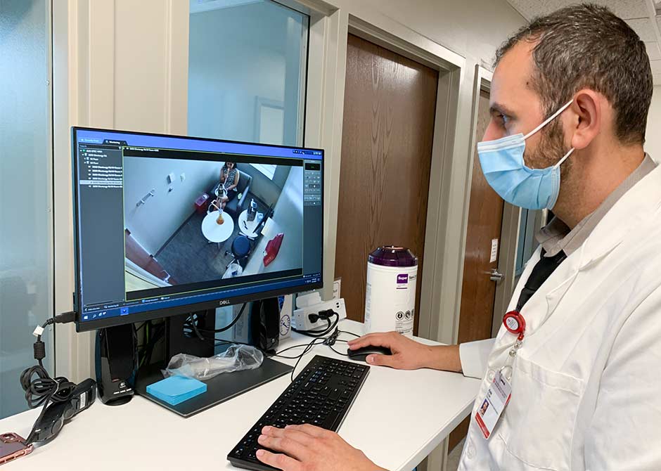 Doctor reviewing a patient video