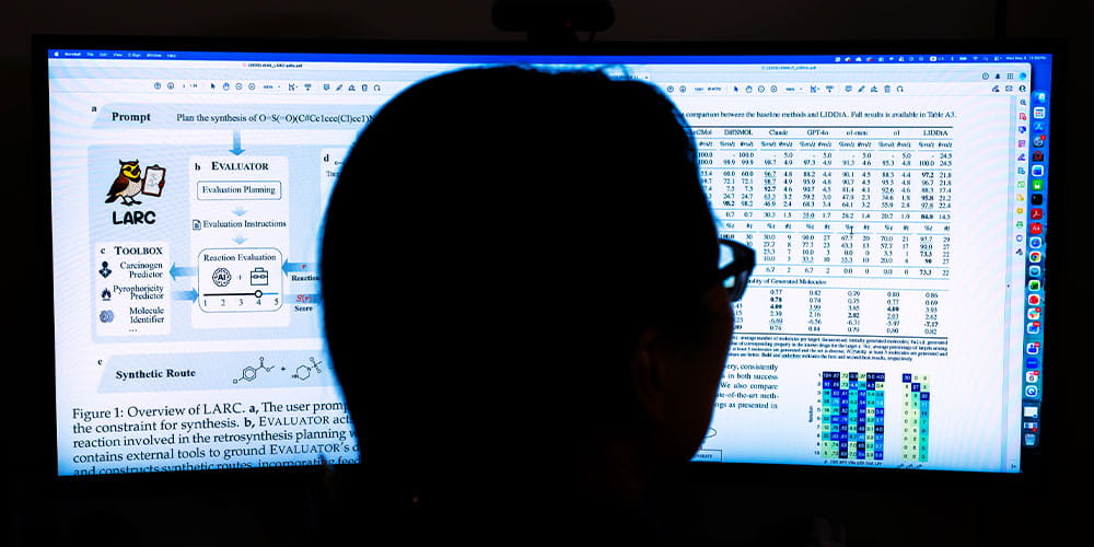 Ning looking at computer reviewing AI resources