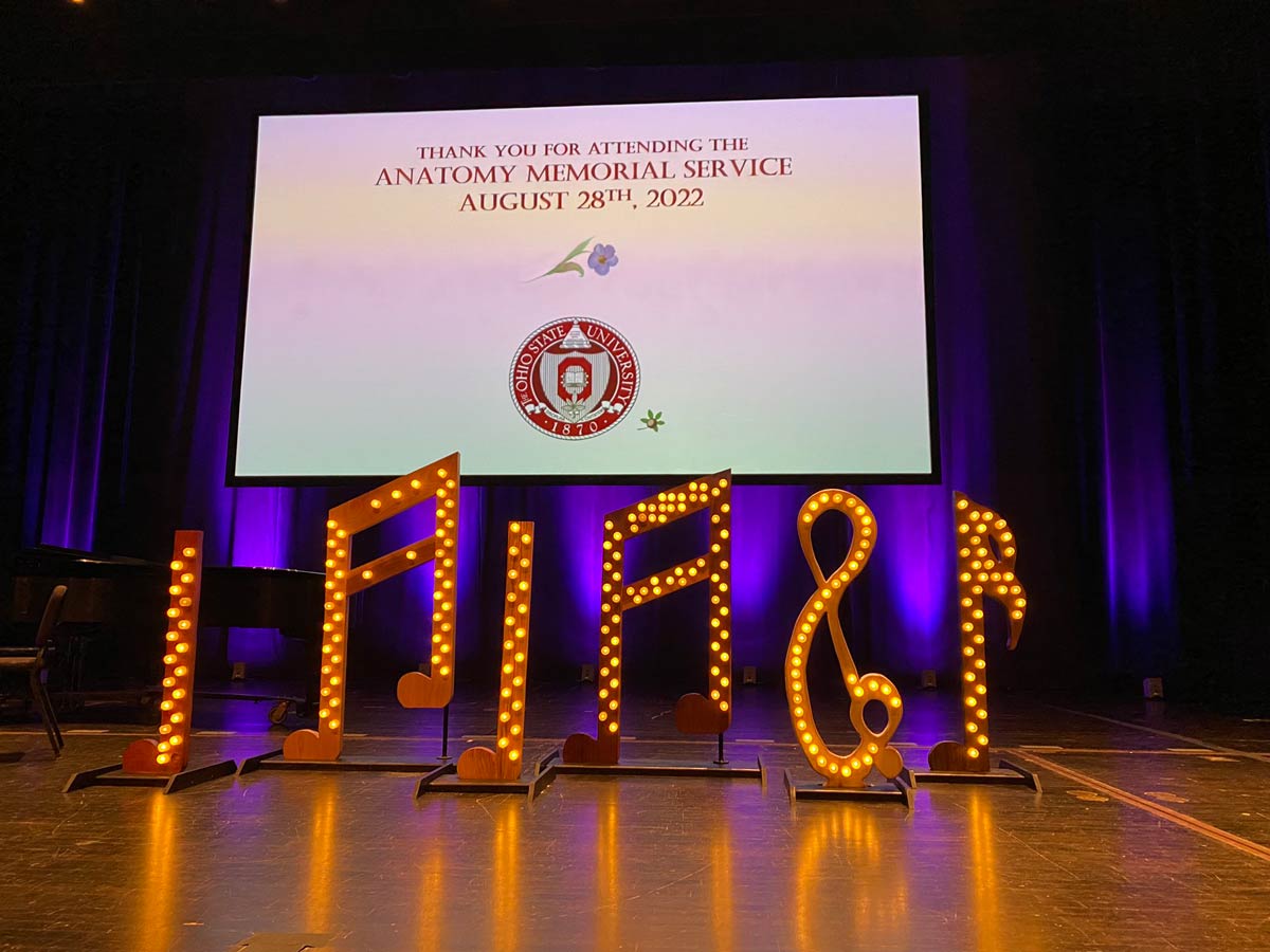 The stage at the memorial service