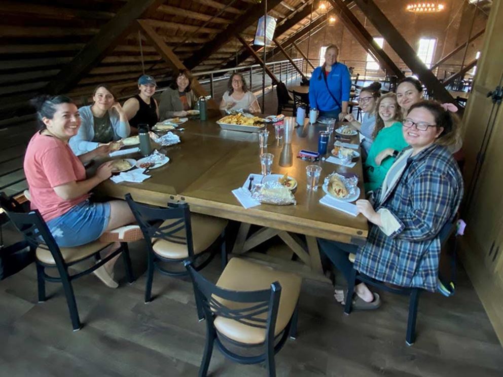 RAFT group members in a restaurant