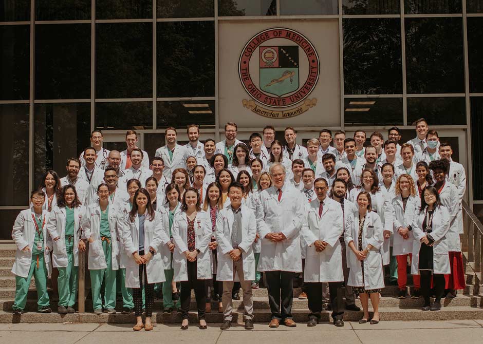Internal medicine residents class photo in front of Meiling