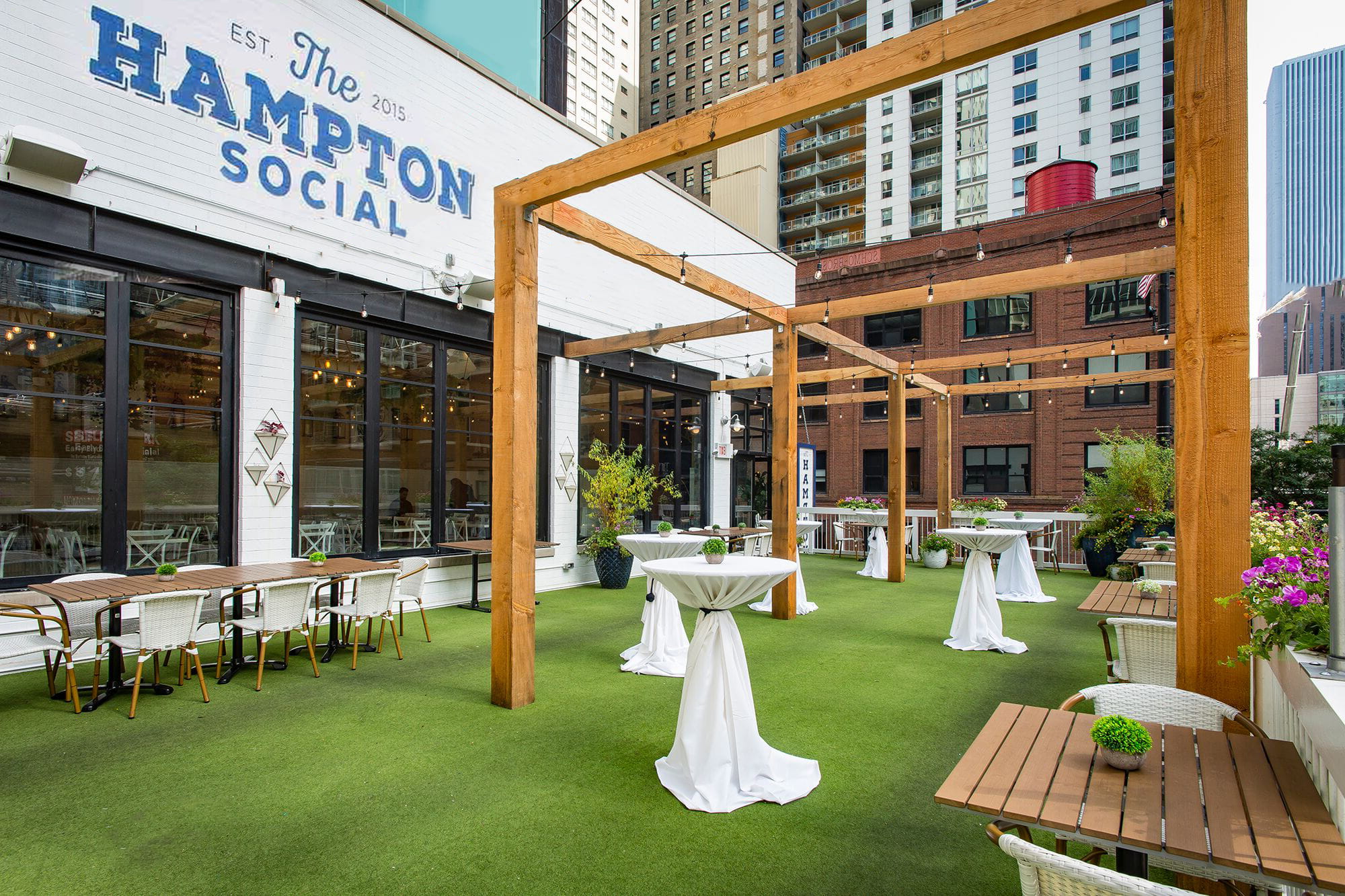 outdoor venue with tables