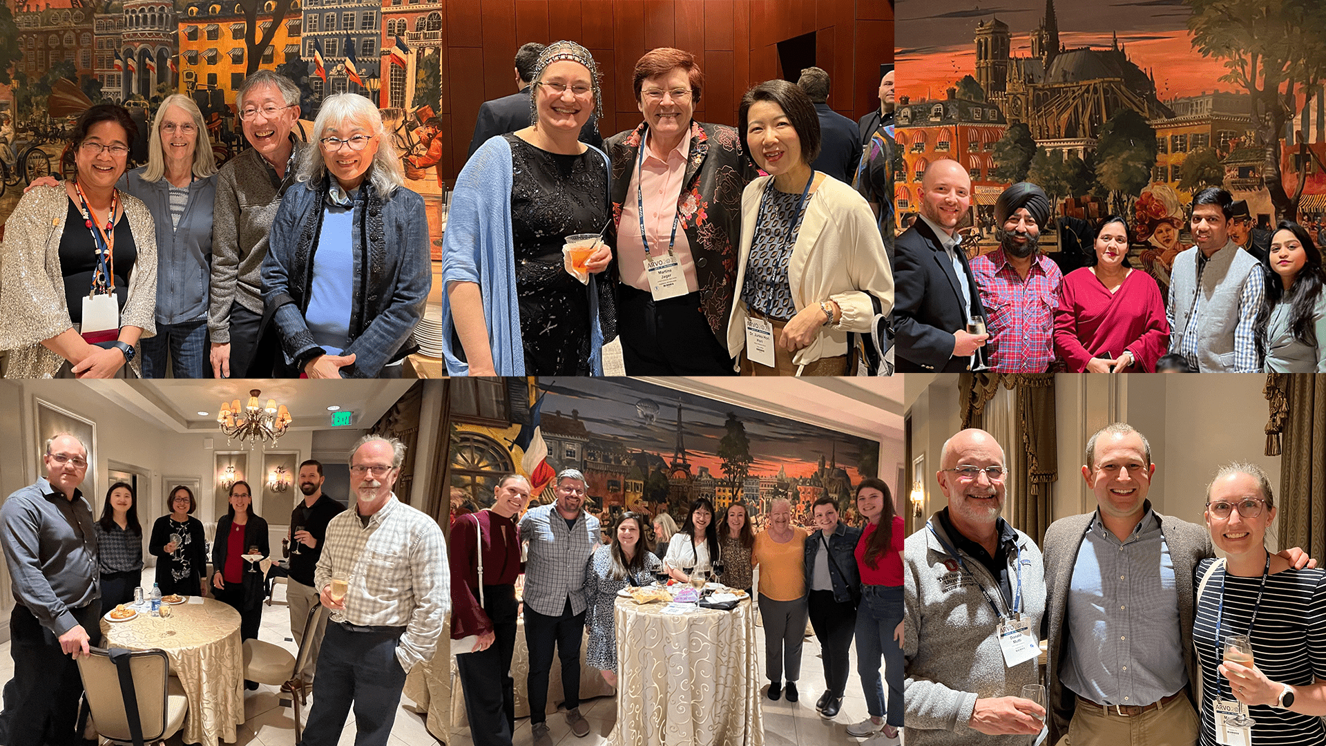 Collage of alumni and faculty at our reception