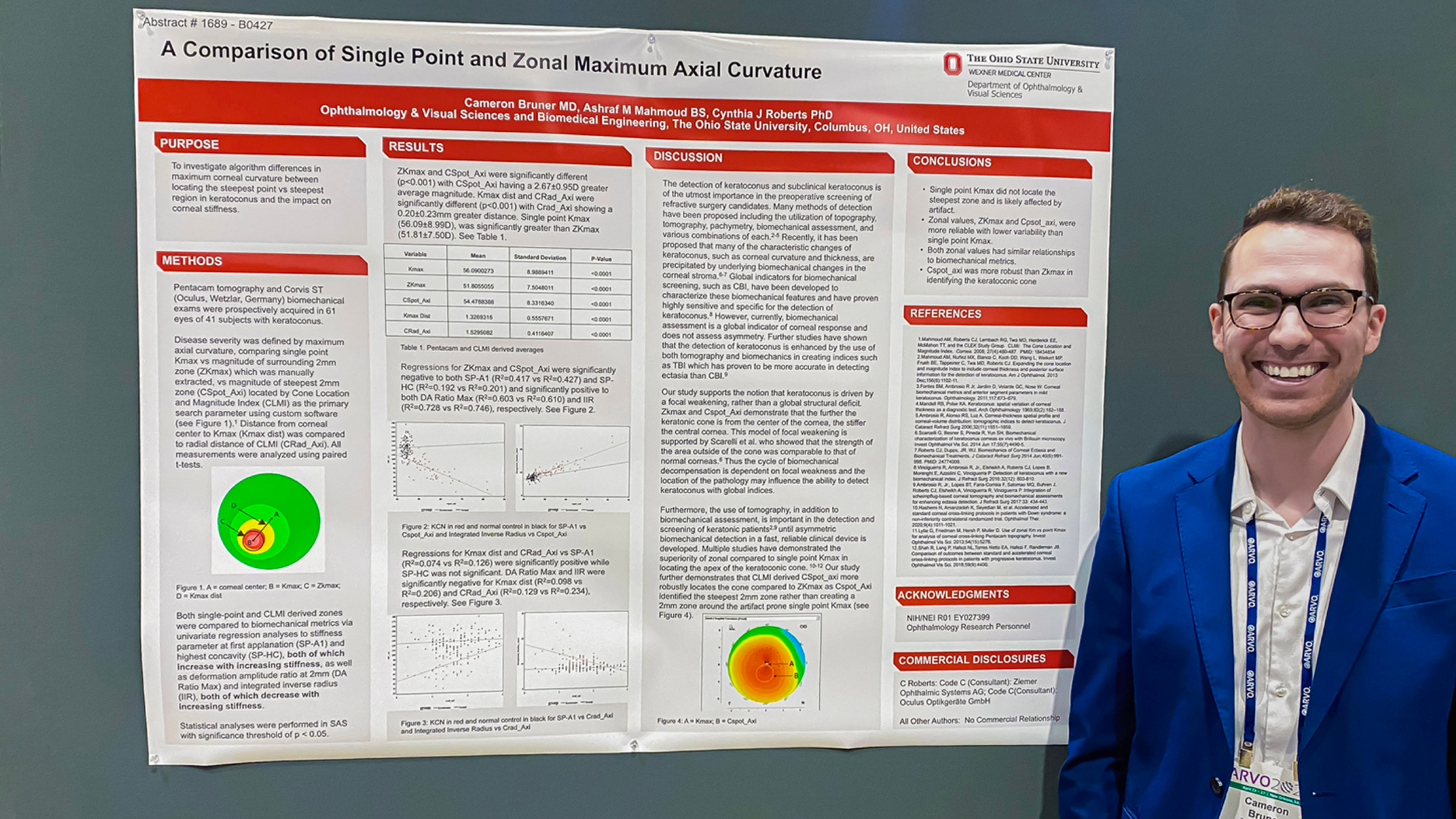Cameron Bruner, MD with research poster