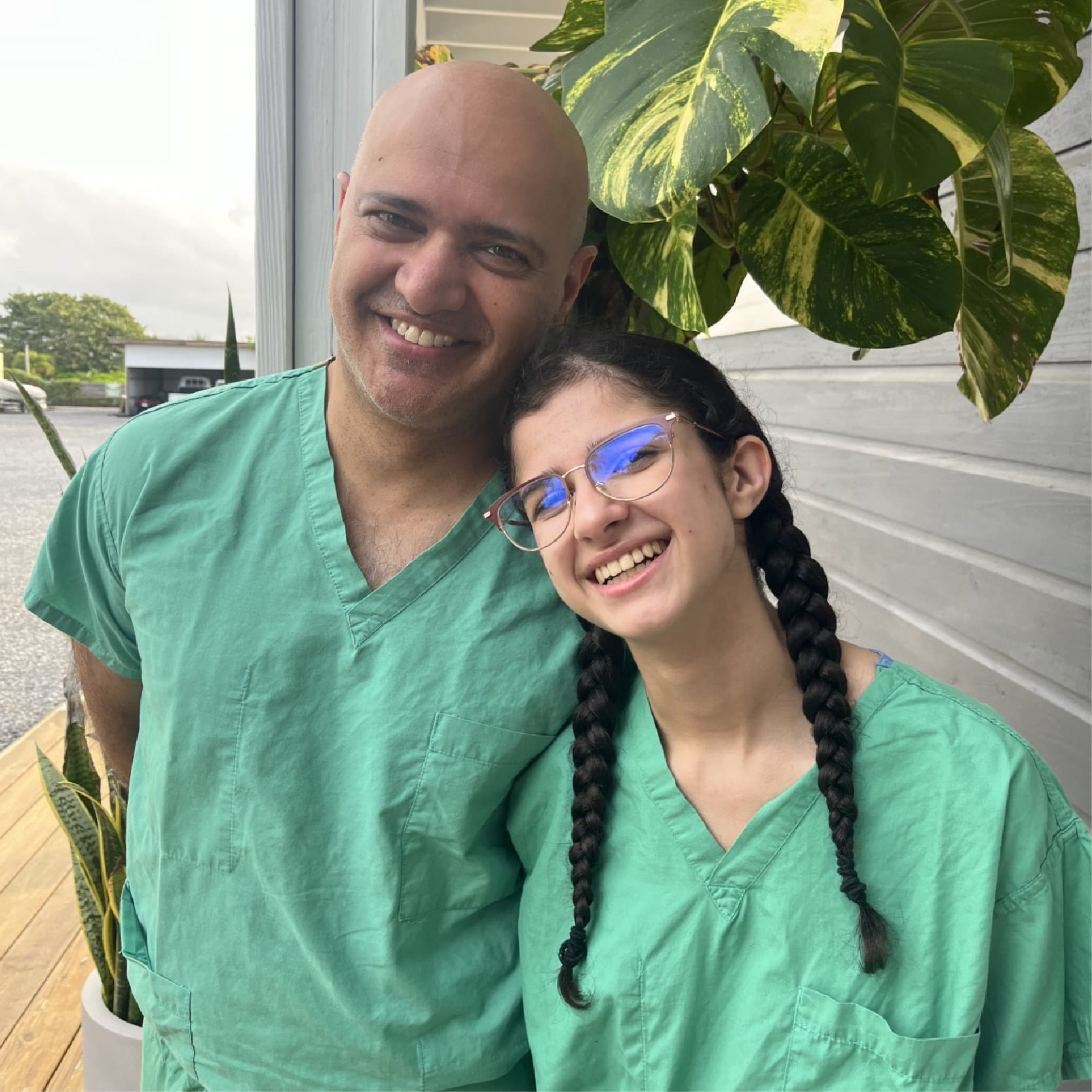 Tandon and his daughter in Honduras