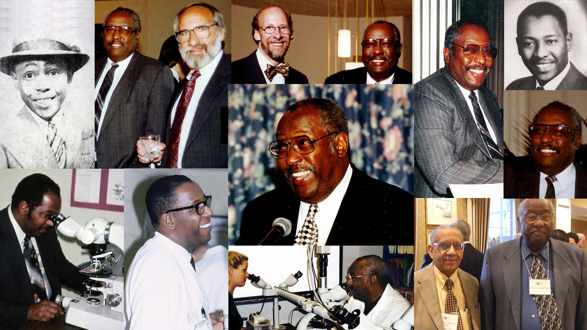 Collage of Elson Craig throughout the years as a researcher from youth to adulthood