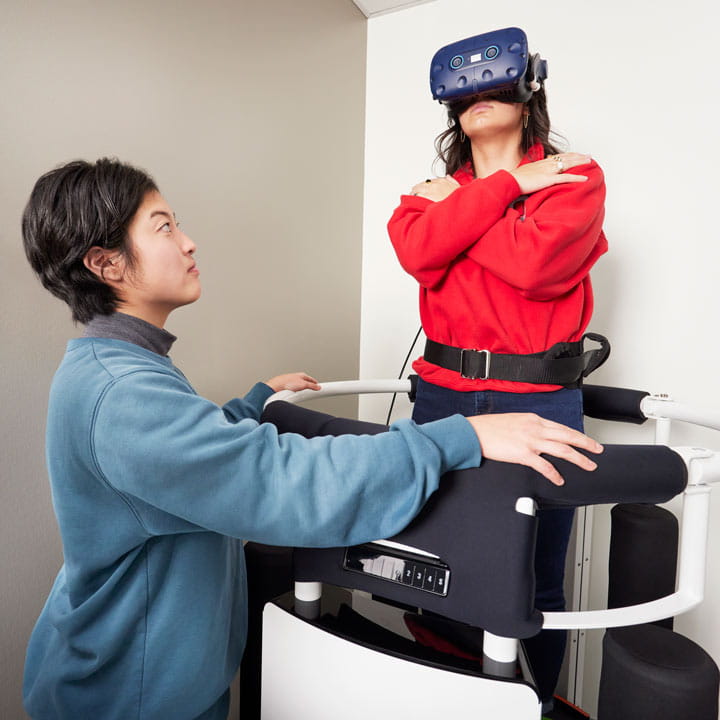 OSU Dr. Merfeld Lab - virtual reality glasses on for test