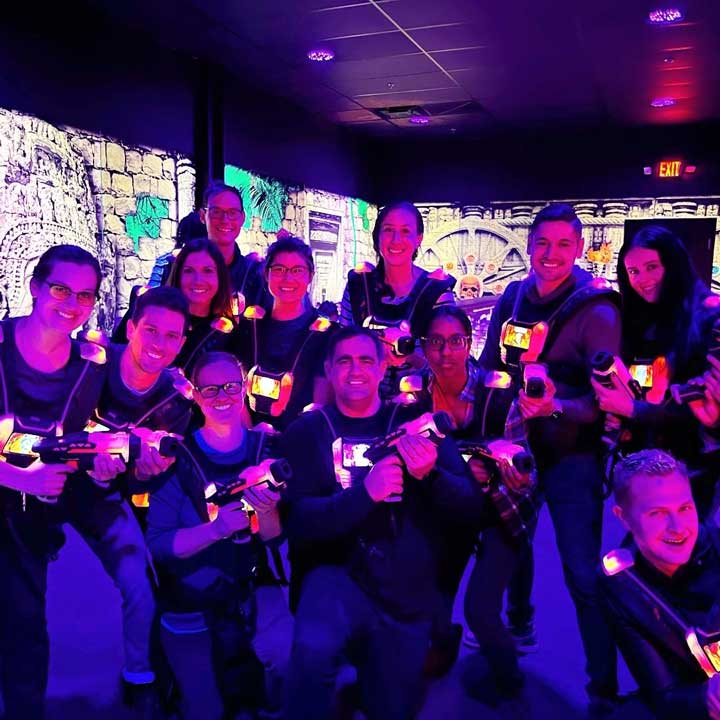 Off-duty Ohio State surgical residents playing laser tag