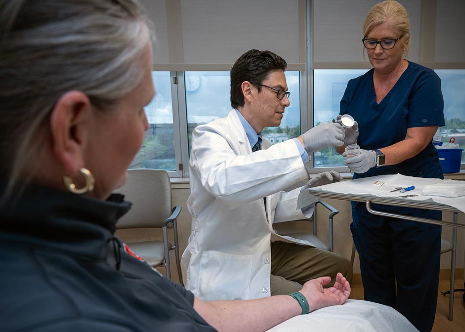 melanoma patient exam