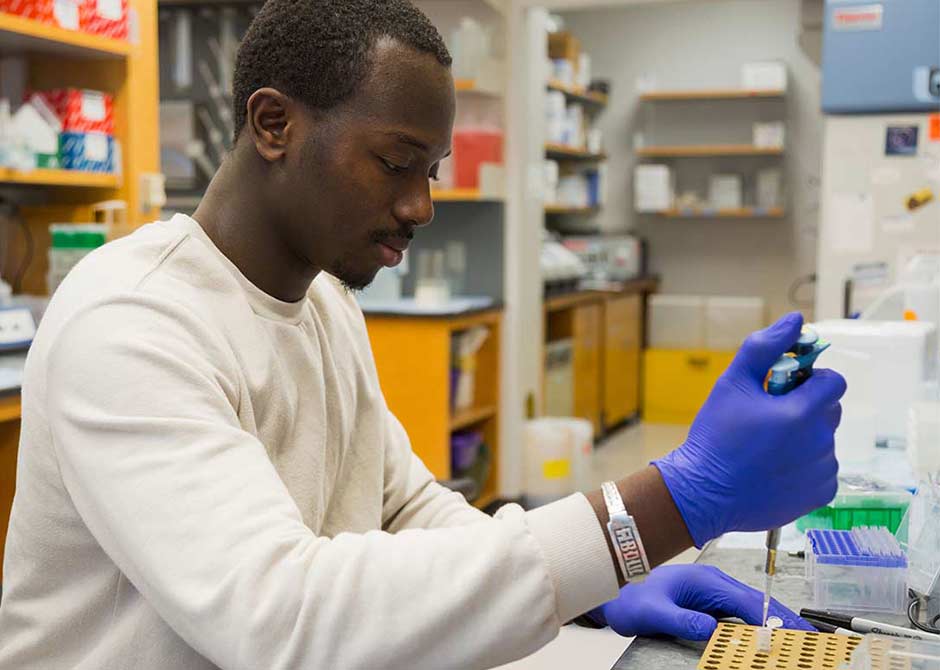 Aspire student working in the lab