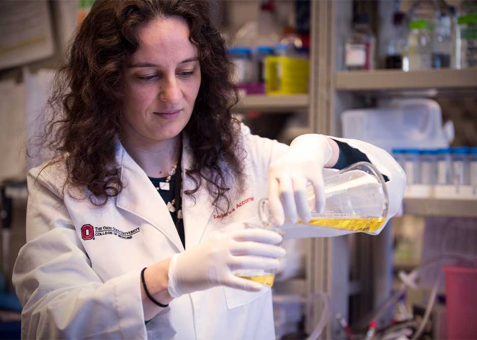 Federica Accornero, PhD in lab