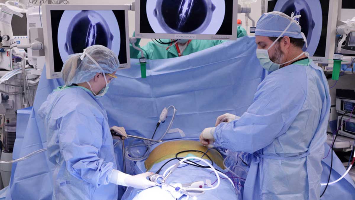 Two surgeons in operating room