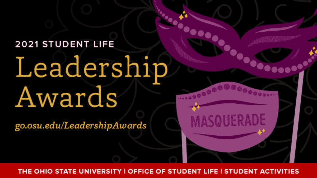 2021 Student Life Leadership Awards with masquerade mask