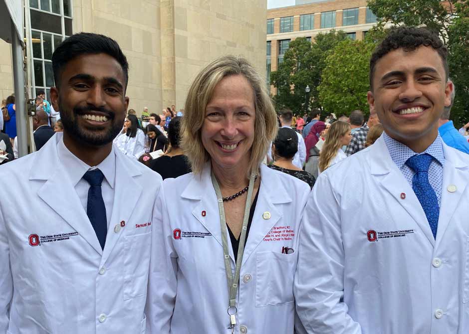 White coat ceremony outdoor celebration