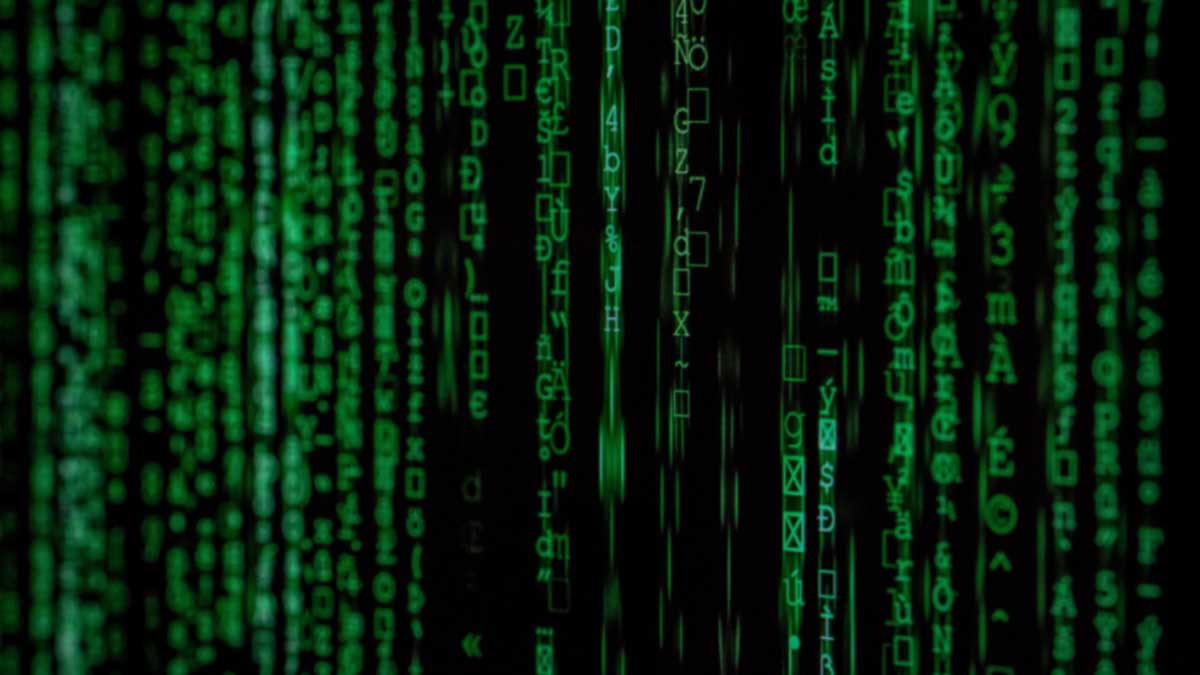 Computer matrix symbols lines of code