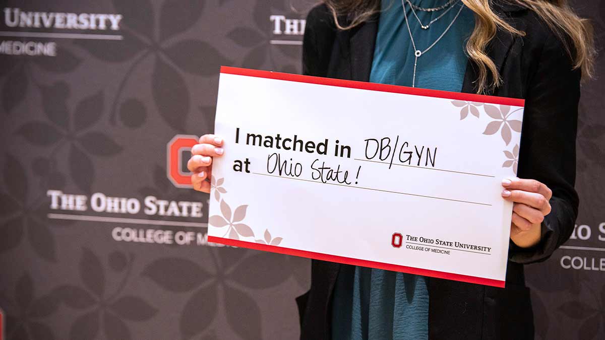 Medical student matched at Ohio State Wexner Medical Center for residency