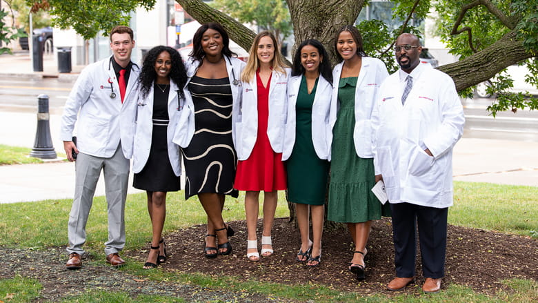 White coat outlet dress