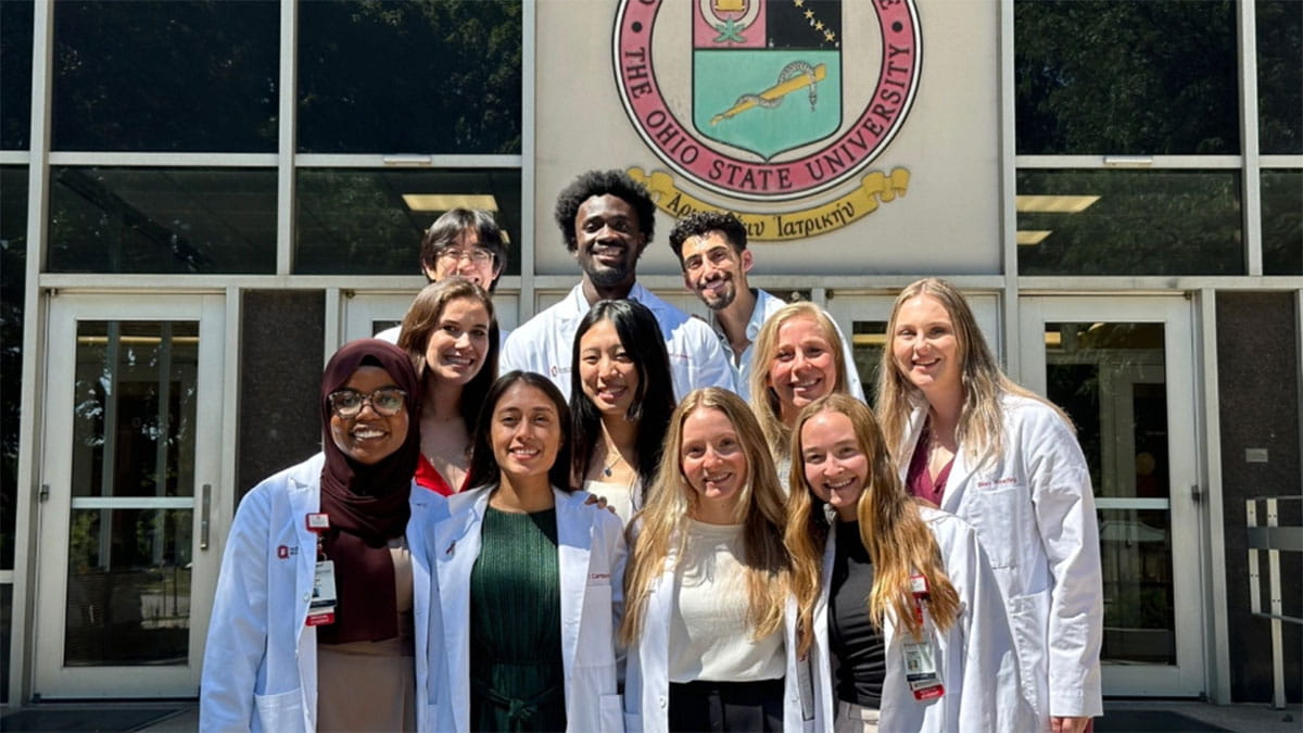 Camp counselors pictured after graduation. Top row (from left): David Kim, Israel Ailemen, Ramy Hassan. Middle row: Melissa Hamrick, Amy Lin, Erica Mellinger, Blair Hoeting. Bottom row: Fakhtah Abdulla, Maria Carrasco, Lydia Copeland, Teagan Carpenter. 