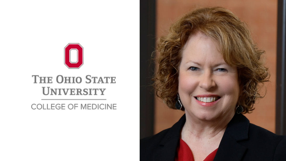 The Ohio State University College of Medicine logo and Cynthia Krieger