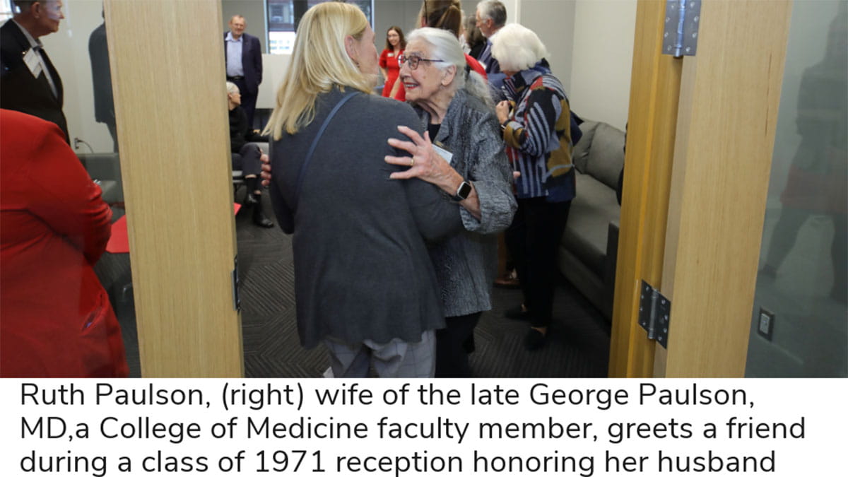 Donors greeting each other