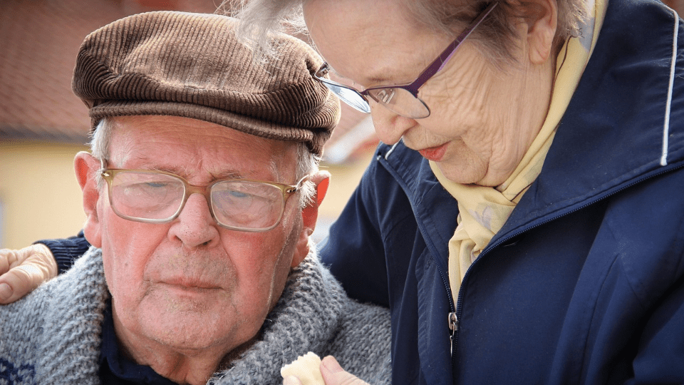 older couple connecting