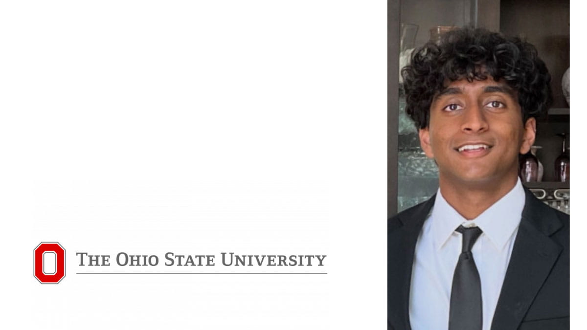 Image of The Ohio State University logo and Harsha Sanaka