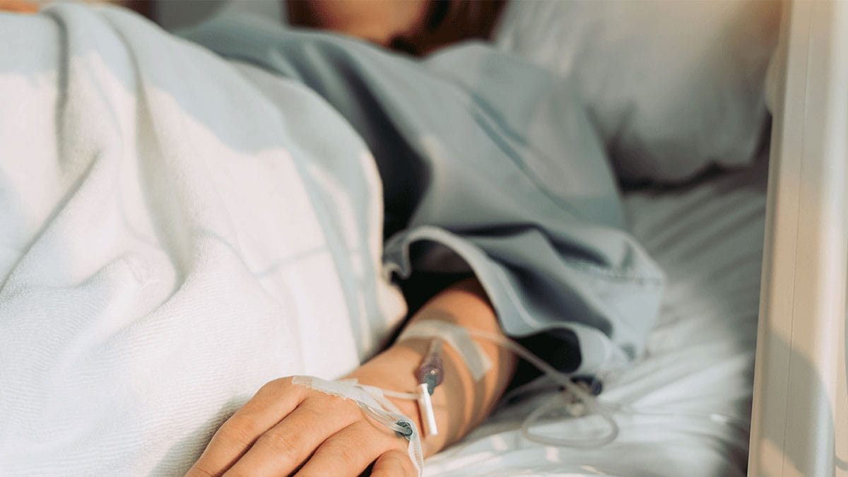 Image of an arm with an intravenous line.