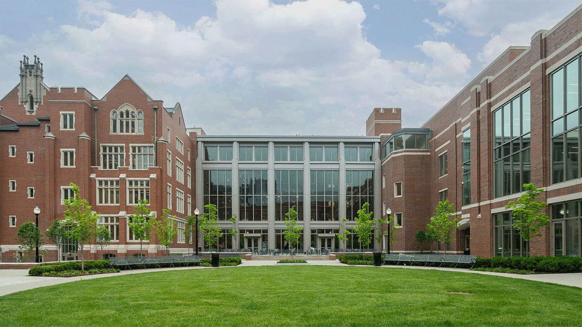 Image of the exterior of the Interdisciplinary Health Sciences Center building. 