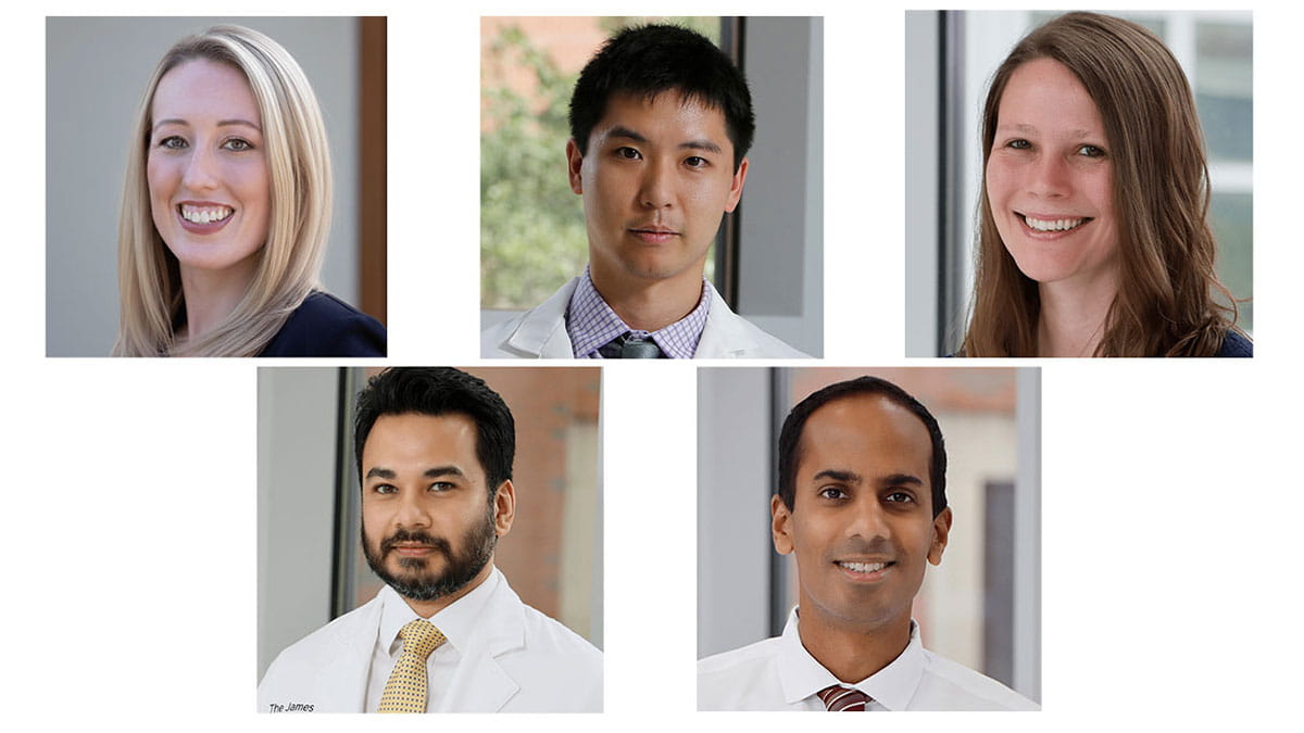 Headshot images of Angela Collins, Kevin Ho, Nancy Ludin, Arjun Mittra and John Odackal.