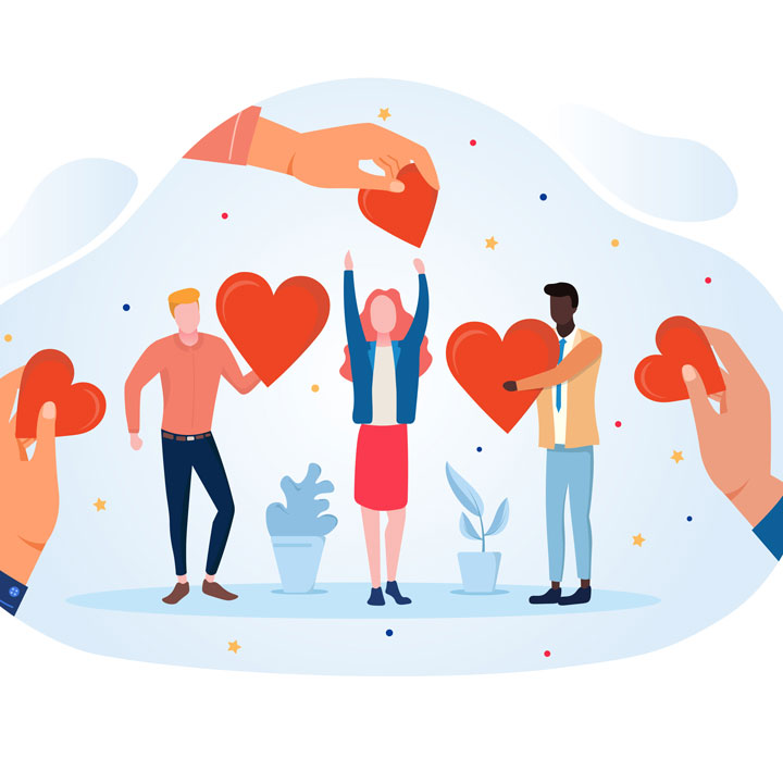 Graphic of people with hearts_belonging