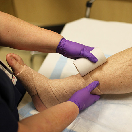 Wrapping an ankle