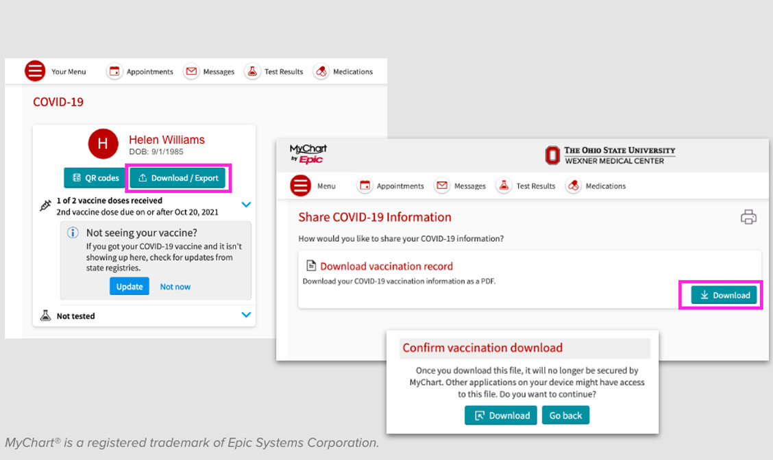 Image of how to download your record