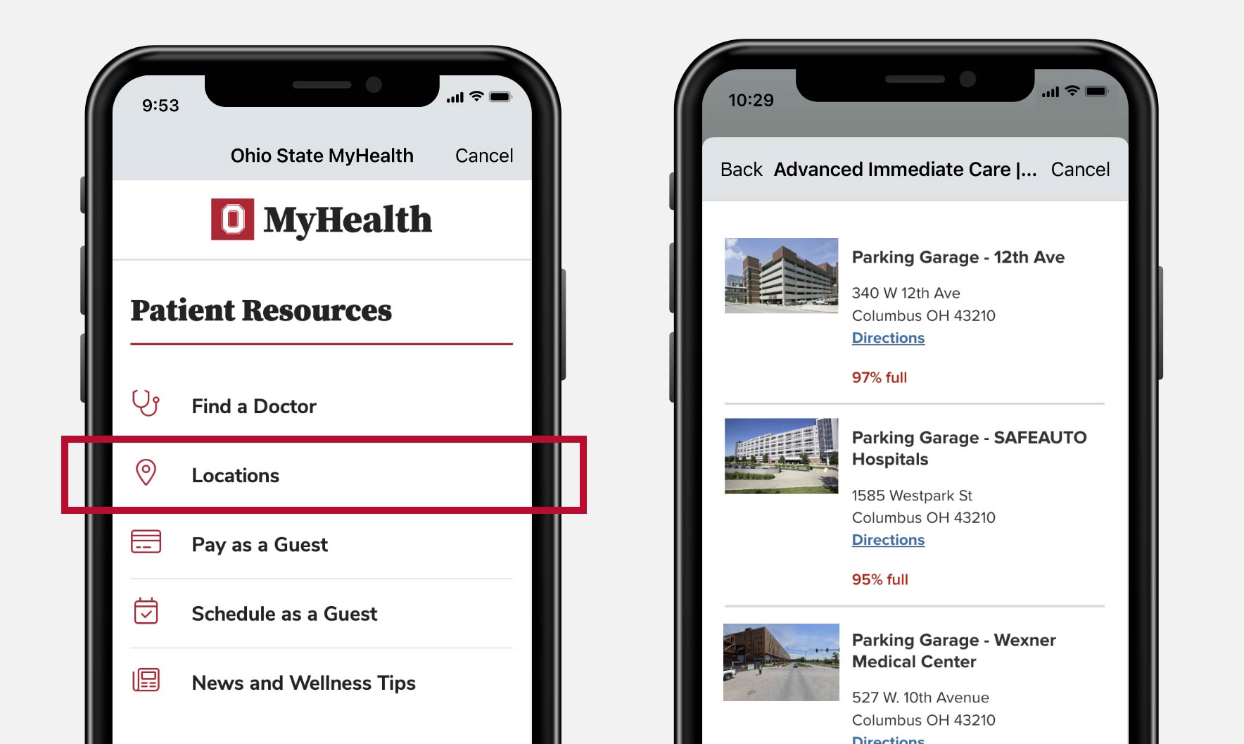 Parking - MyHealth2