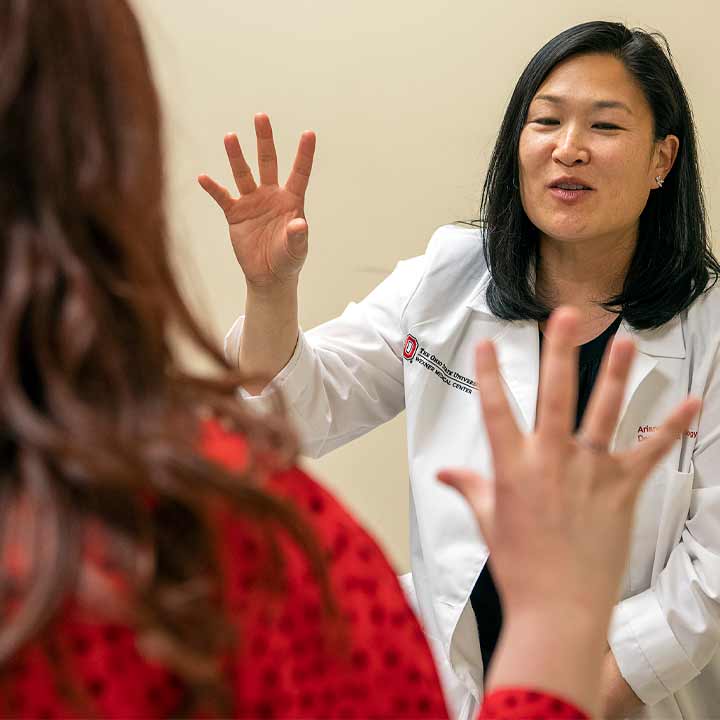 Hand motor exercise with doctor