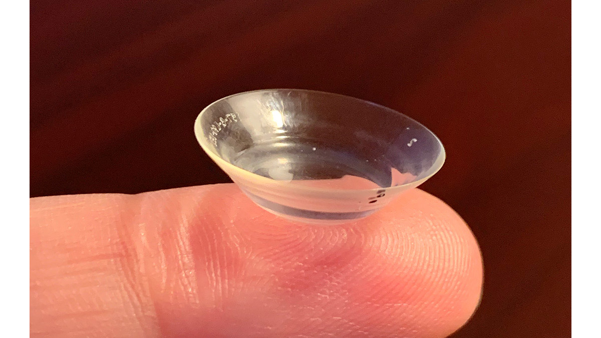 PROSE lens on a finger