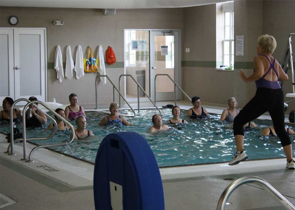 Water aerobics class
