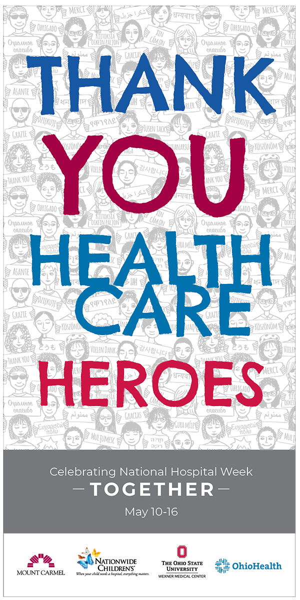 Hospital Week Ad reading Thank You Healthcare Heroes